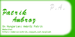 patrik ambroz business card